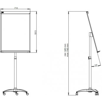 Mobilní flipchart bez ramen - design Grey line P-TF21