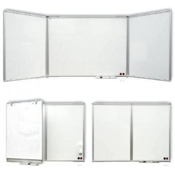 Magnetická rozkládací tabule, trojdílná, keramická 90x120/240 cm P-TRS129P3