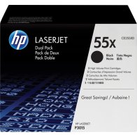 HP 55X black dualpack CE255XD - originální