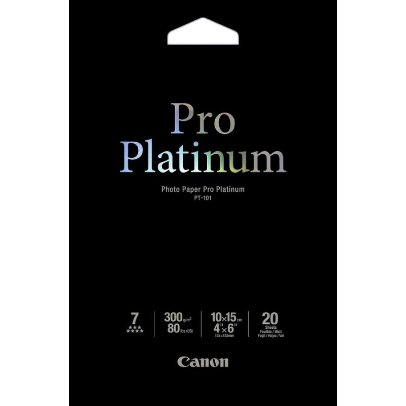 Lesklý fotopapír pro inkoustový tisk Canon PT-101 - 10 x 15, 20 listů - 300 g/m2