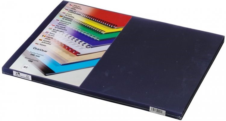 Přední desky pro vazbu fólie A3 100 ks, čirá, 200 µm