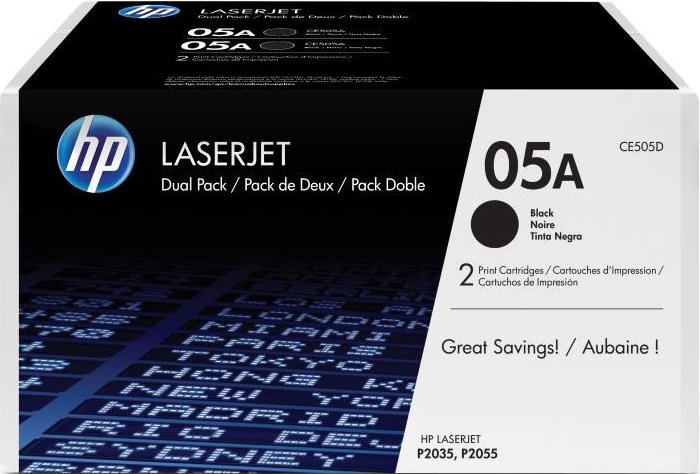 HP 05A black dualpack CE505D - originální