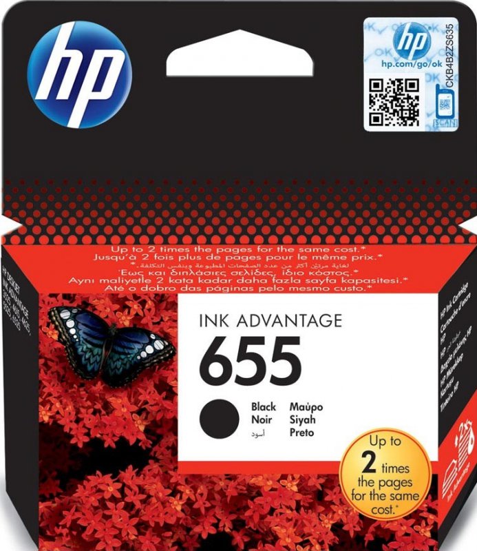 HP 655 black CZ109AE - originální