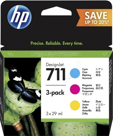 HP 711 sada CMY P2V32A - originální