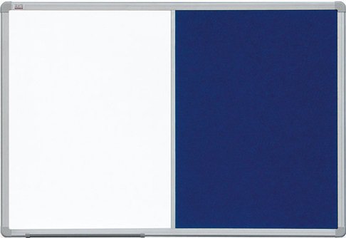 Kombinovaná tabule 60x90 filc modrý/magnet., rám ALU23