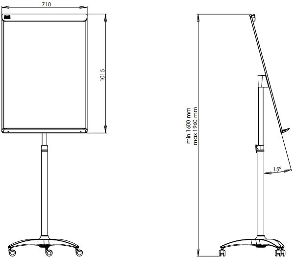 Mobilní flipchart bez ramen - design Grey line P-TF21